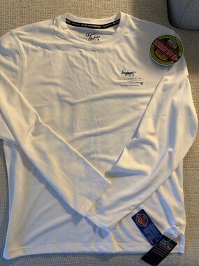 White Long-Sleeve 50SPF Performance Shirt - Men's